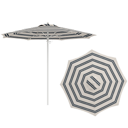 8' Single Wind Vent Round Umbrella Fancy Navy Taupe